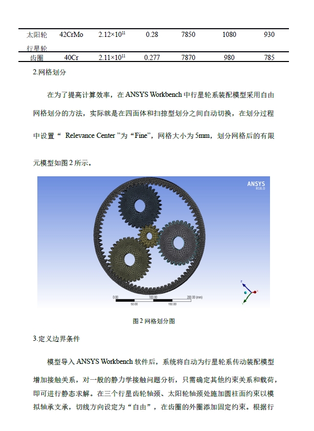 行星齿轮减速器ANSYS有限元分析三维SW2016带参+说明书