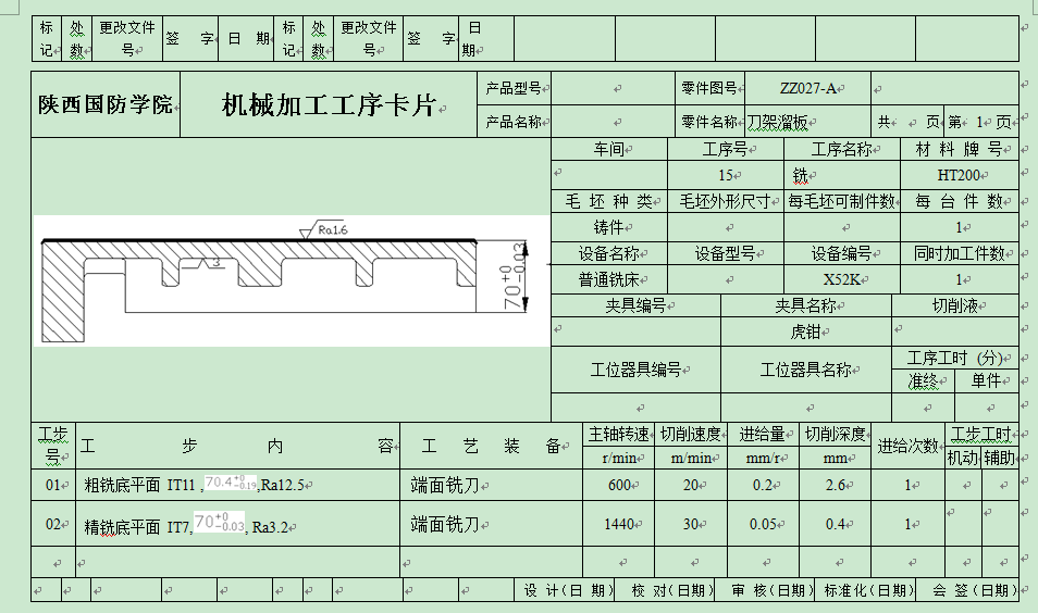 刀架溜板的工艺设计设计CAD+说明书