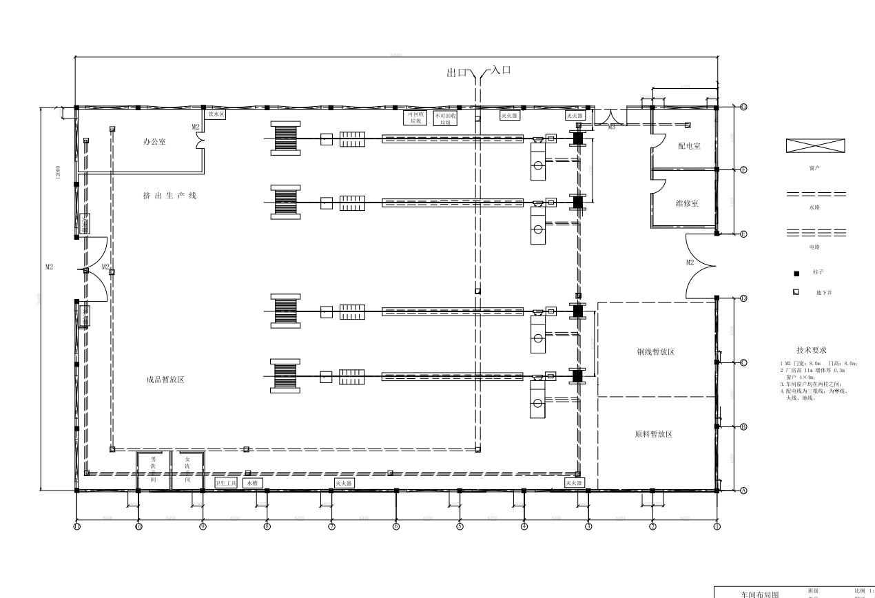 年产3000万米PVC护套电力电缆成型工艺设计CAD+说明书