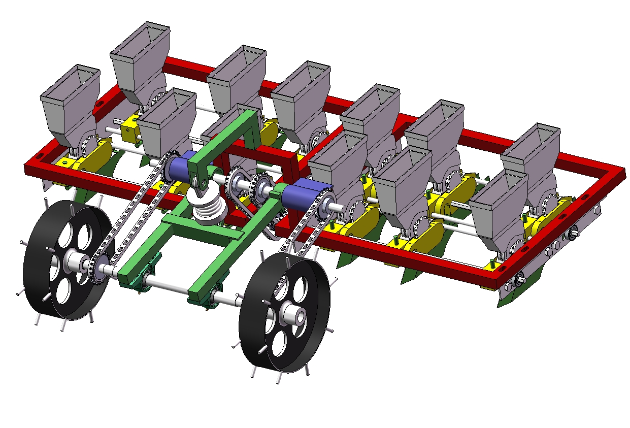 基于Solidworks花生播种机的三维结构设计三维SW2014带参