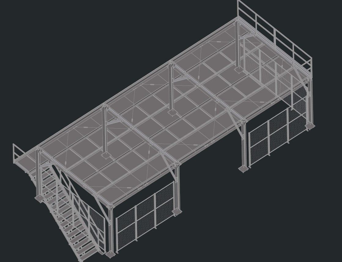 钢结构阁楼平台三维