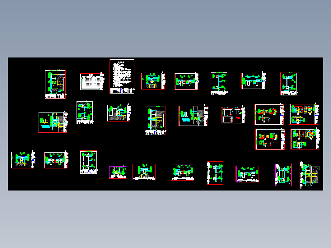 最新的37套玻璃幕墙、玻璃隔断cad节点详图CAD图库