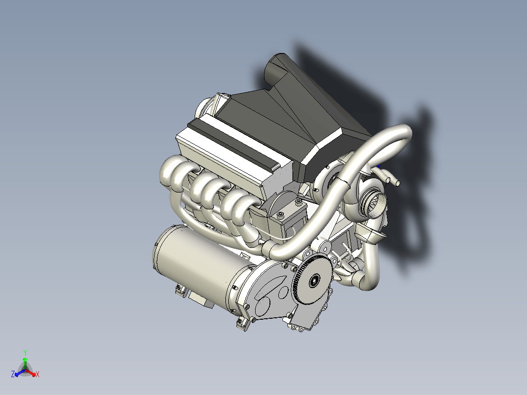 V6涡轮混合动力发动机模型