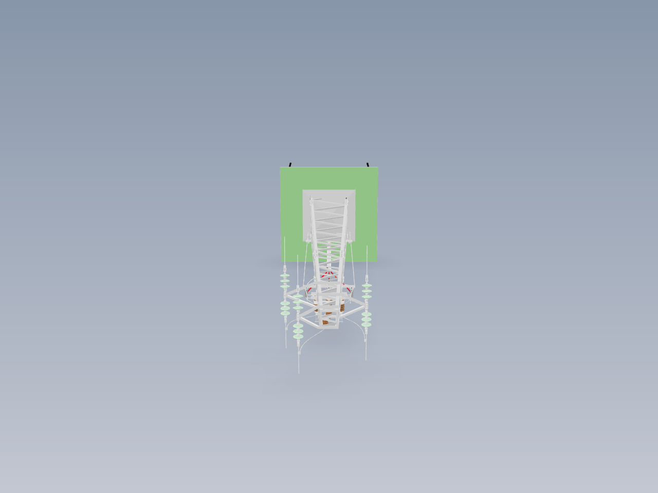 中压架空电力线塔 951 带断开开关