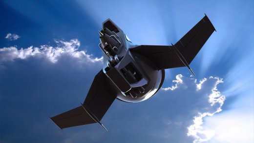 单座太空飞梭战斗机科幻模型缩略图