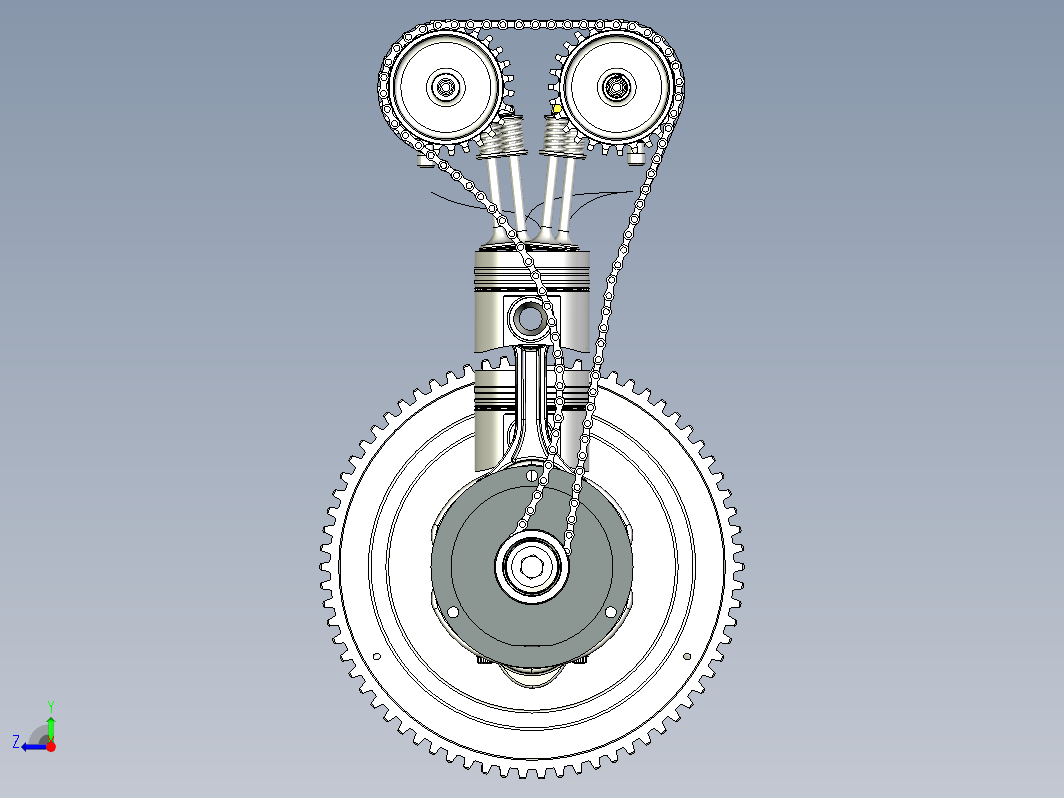 发动机曲轴和凸轮轴结构