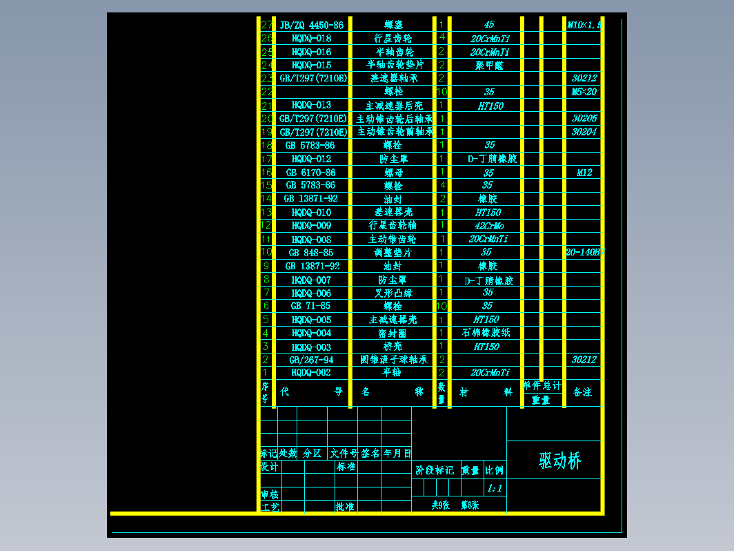 CA1040轻型货车驱动桥设计+CAD+说明书