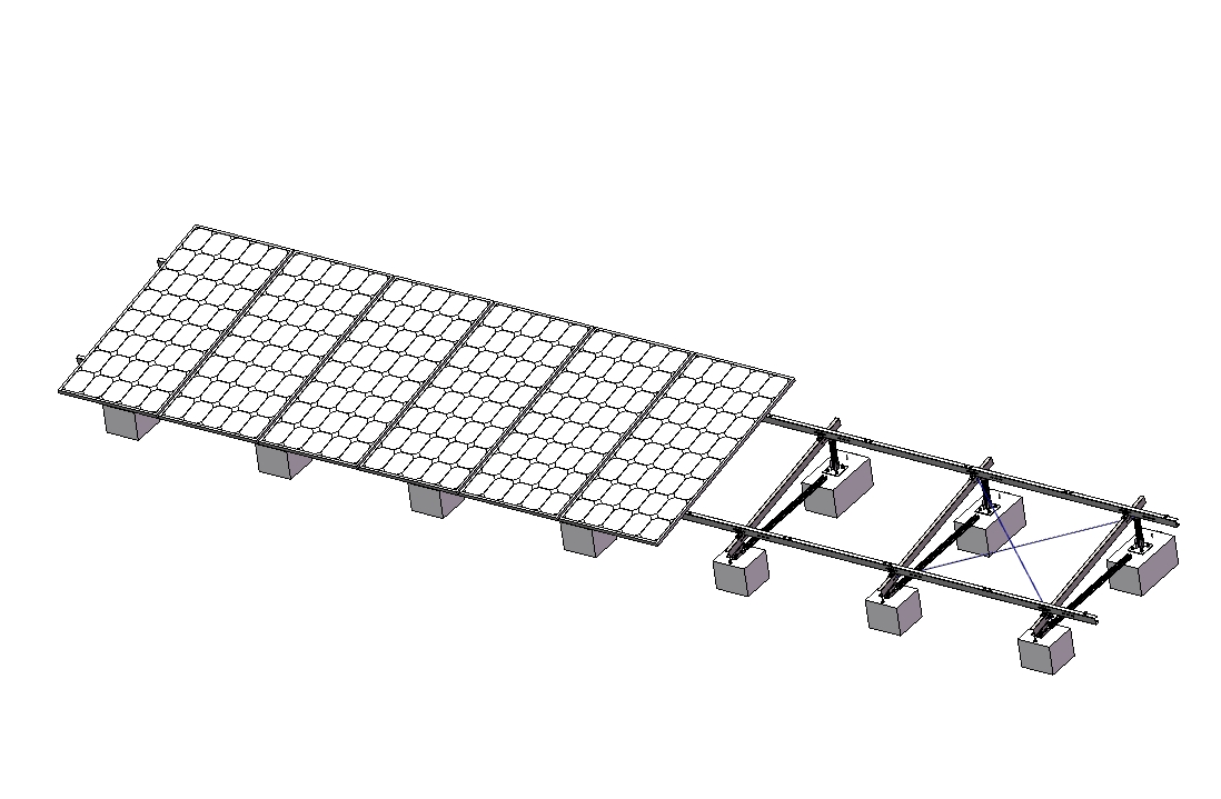 屋面支架1X10组件光伏阵列三维SW2018带参