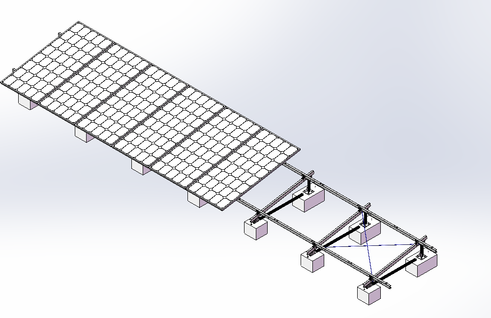 屋面支架1X10组件光伏阵列三维SW2018带参