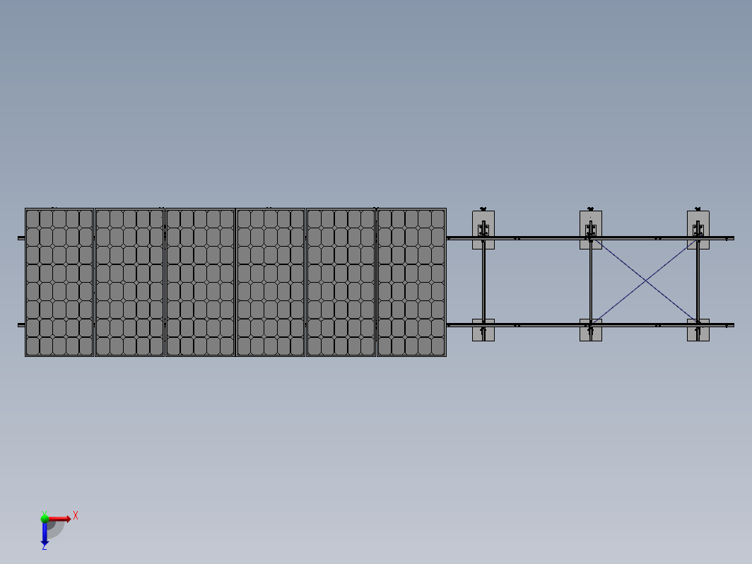 屋面支架1X10组件光伏阵列三维SW2018带参