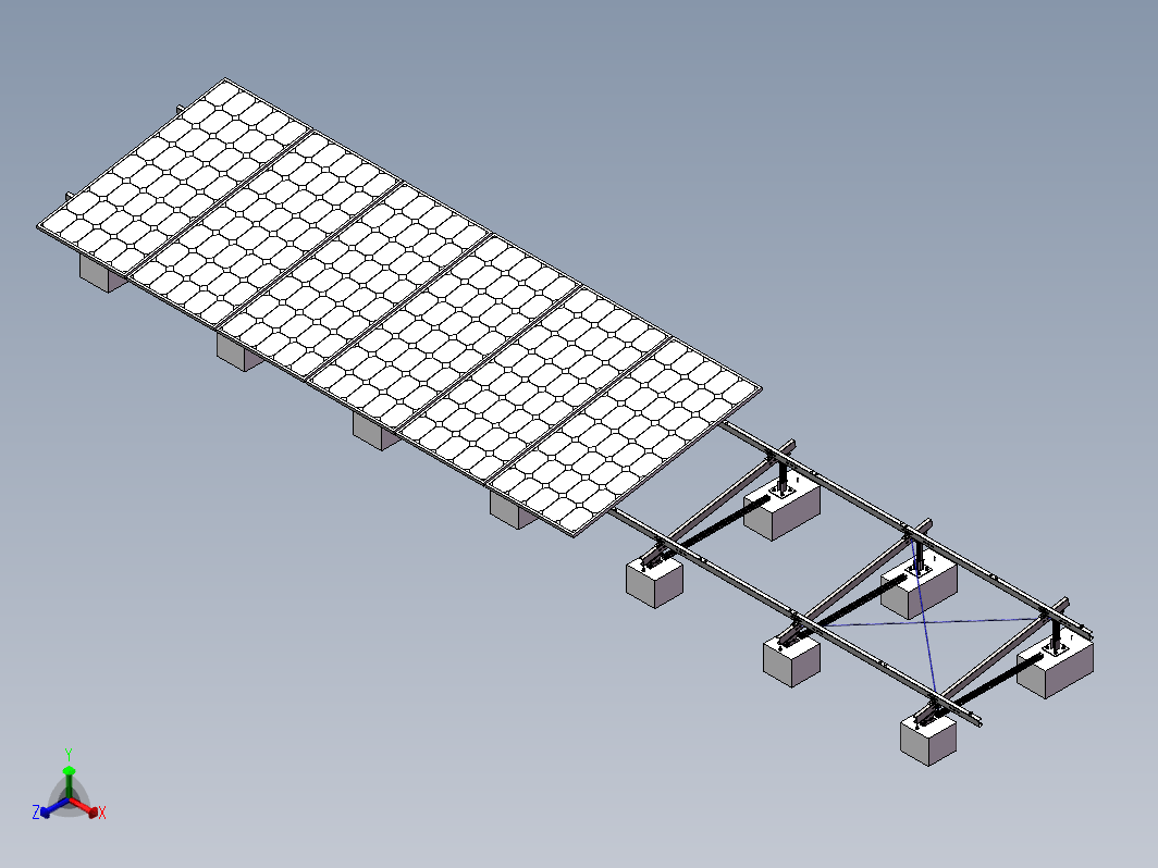 屋面支架1X10组件光伏阵列三维SW2018带参