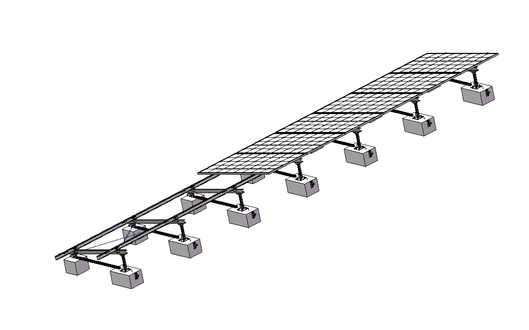 屋面支架1X10组件光伏阵列三维SW2018带参