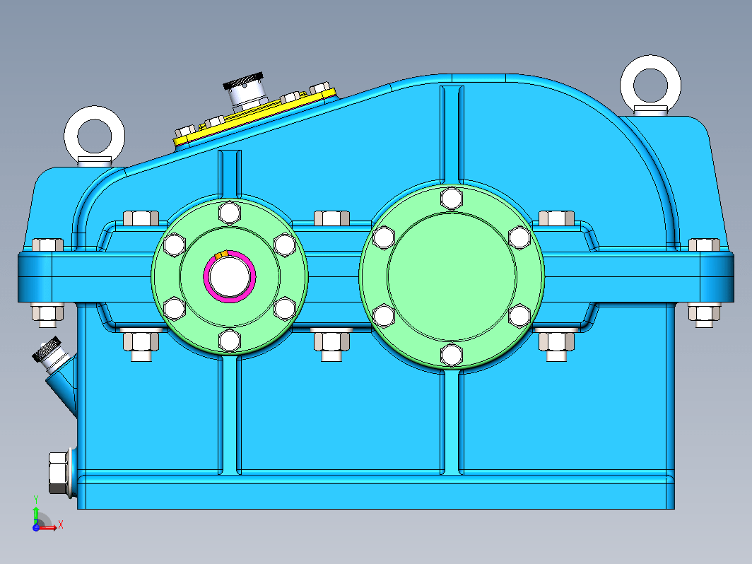 一级直齿轮减速箱 box 