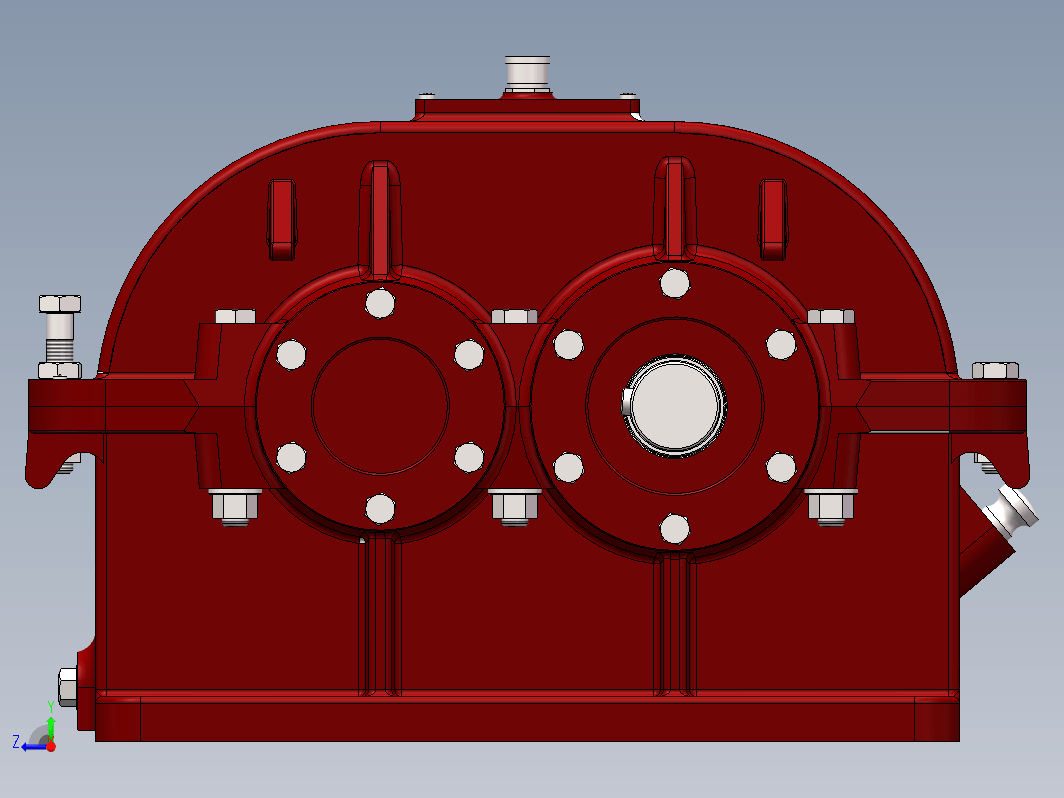 1-73 二级同轴式减速器3D模型图纸SW2014原图附step等格式