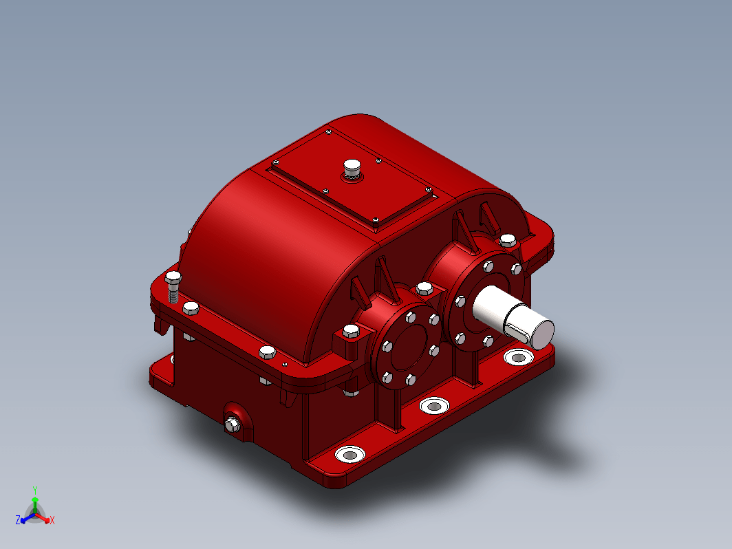 1-73 二级同轴式减速器3D模型图纸SW2014原图附step等格式