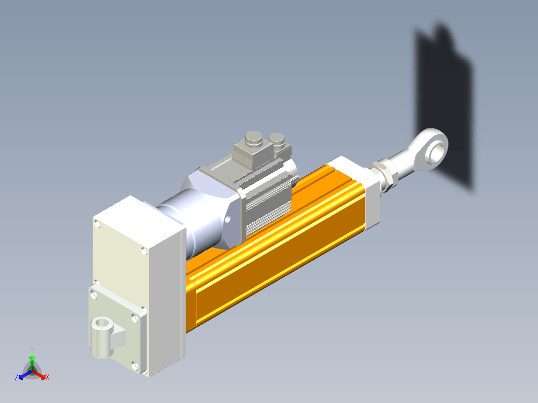 HEP100-300-3232-1：5-3kW-CA总装图折返式电动缸 额定负载1.5吨 有效行程300mm