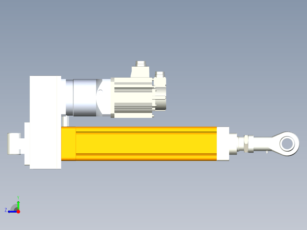 HEP100-300-3232-1：5-3kW-CA总装图折返式电动缸 额定负载1.5吨 有效行程300mm