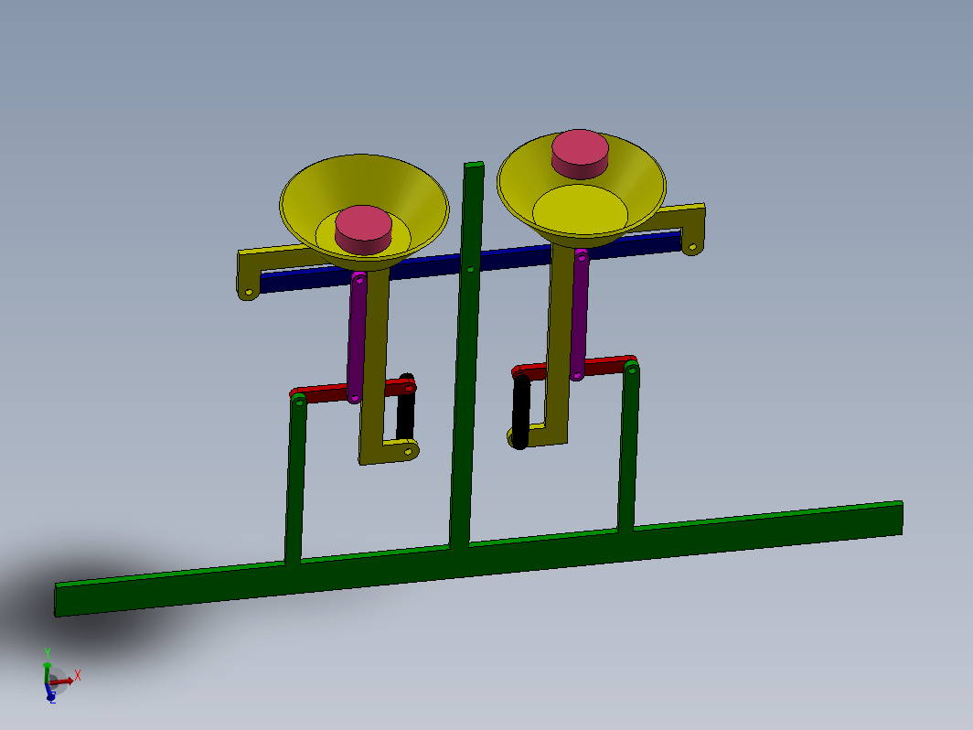 SOLIDWORKS 中的两个重量平移平衡机构