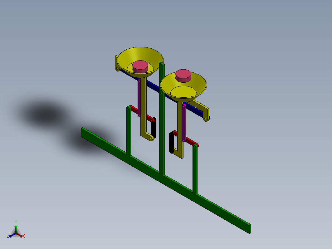 SOLIDWORKS 中的两个重量平移平衡机构