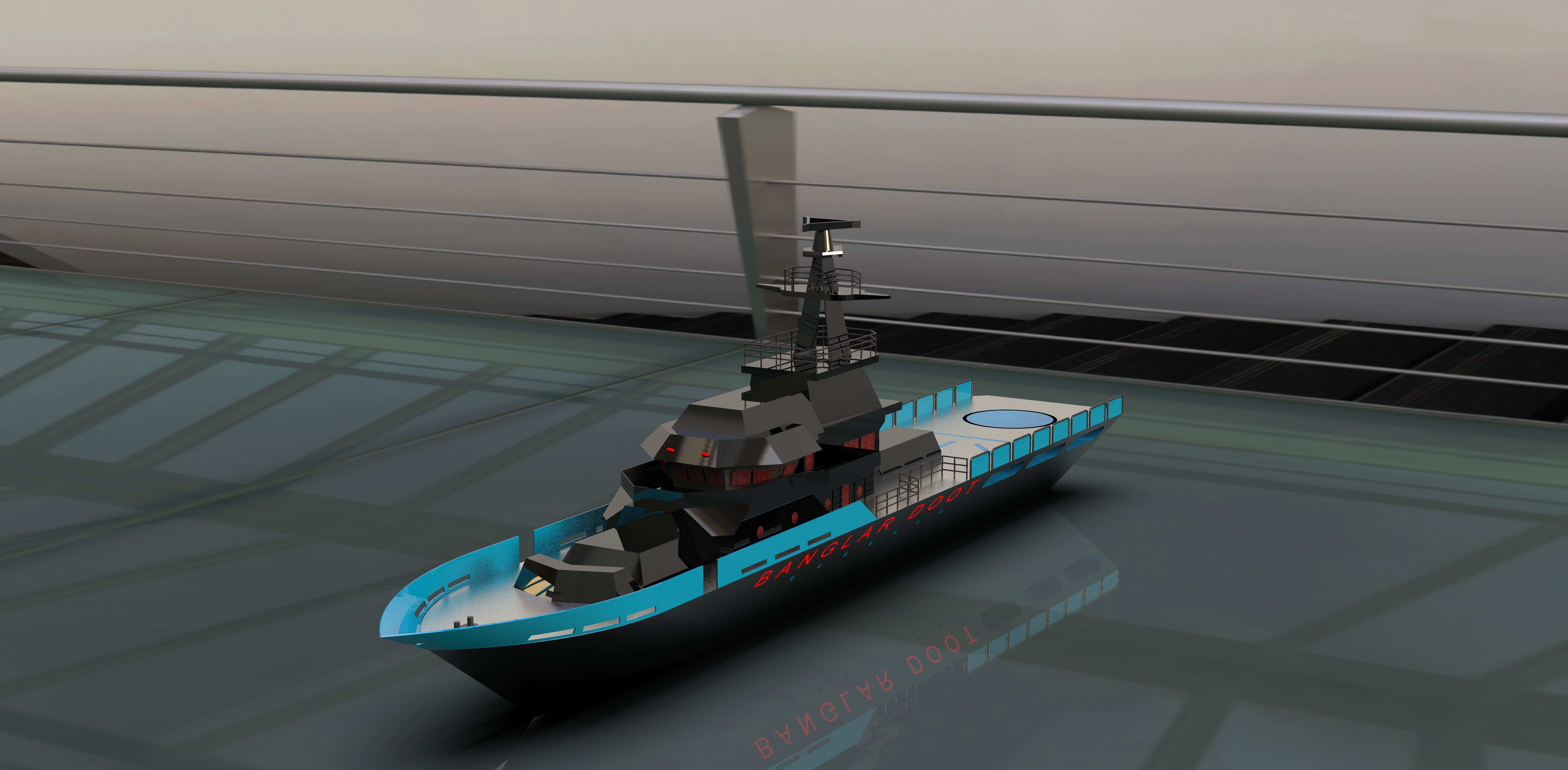 ship-10简易船舰模型3D图纸+Solidworks设计