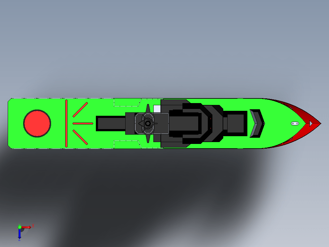 ship-10简易船舰模型3D图纸+Solidworks设计