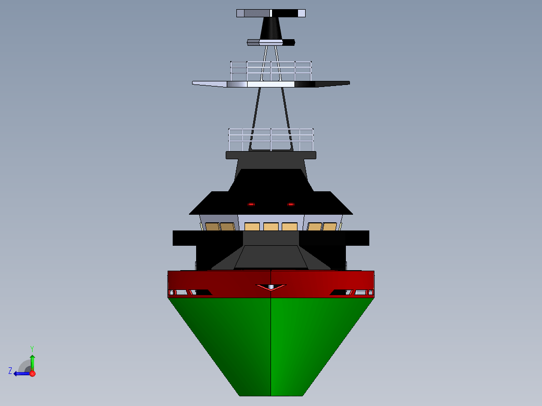 ship-10简易船舰模型3D图纸+Solidworks设计