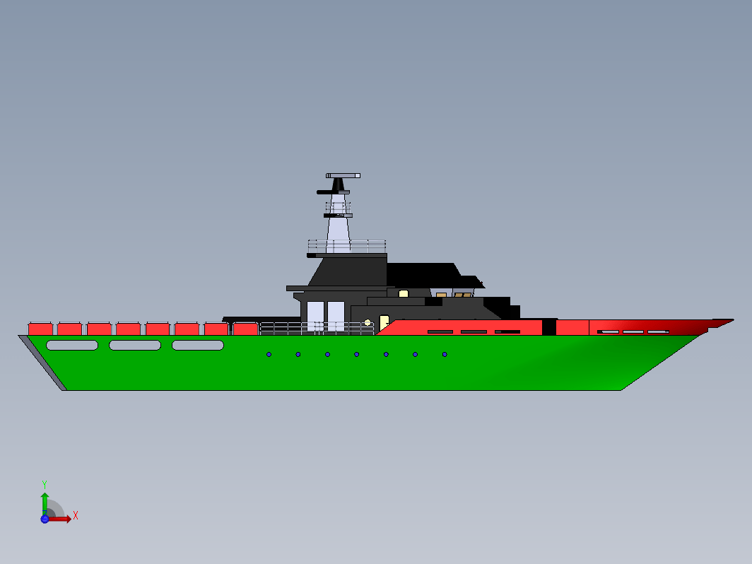 ship-10简易船舰模型3D图纸+Solidworks设计