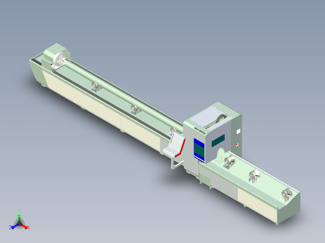 全自动激光切管机模型设计图三维