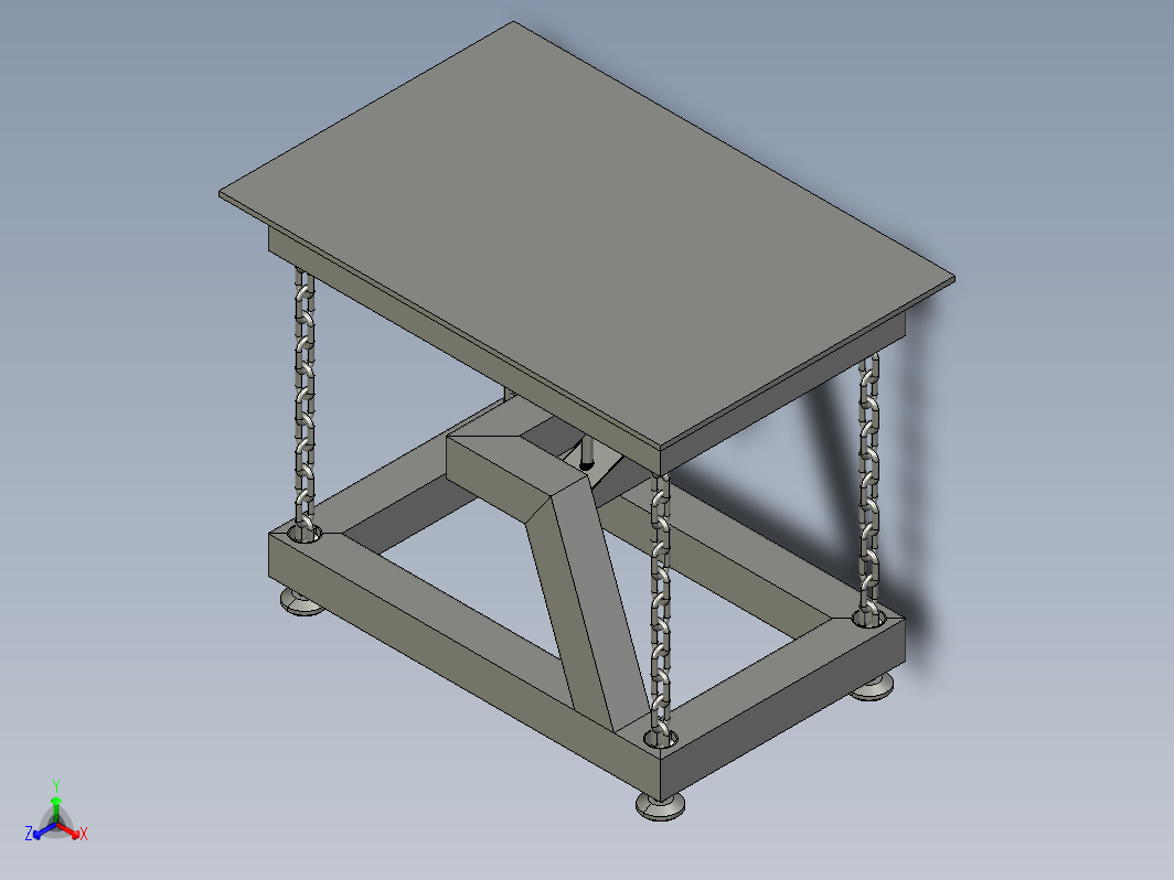矩形链悬空桌