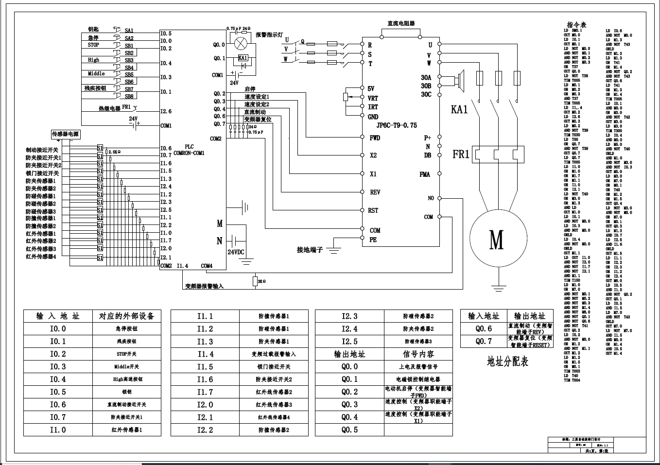 三翼自动旋转门设计图+CAD+说明书