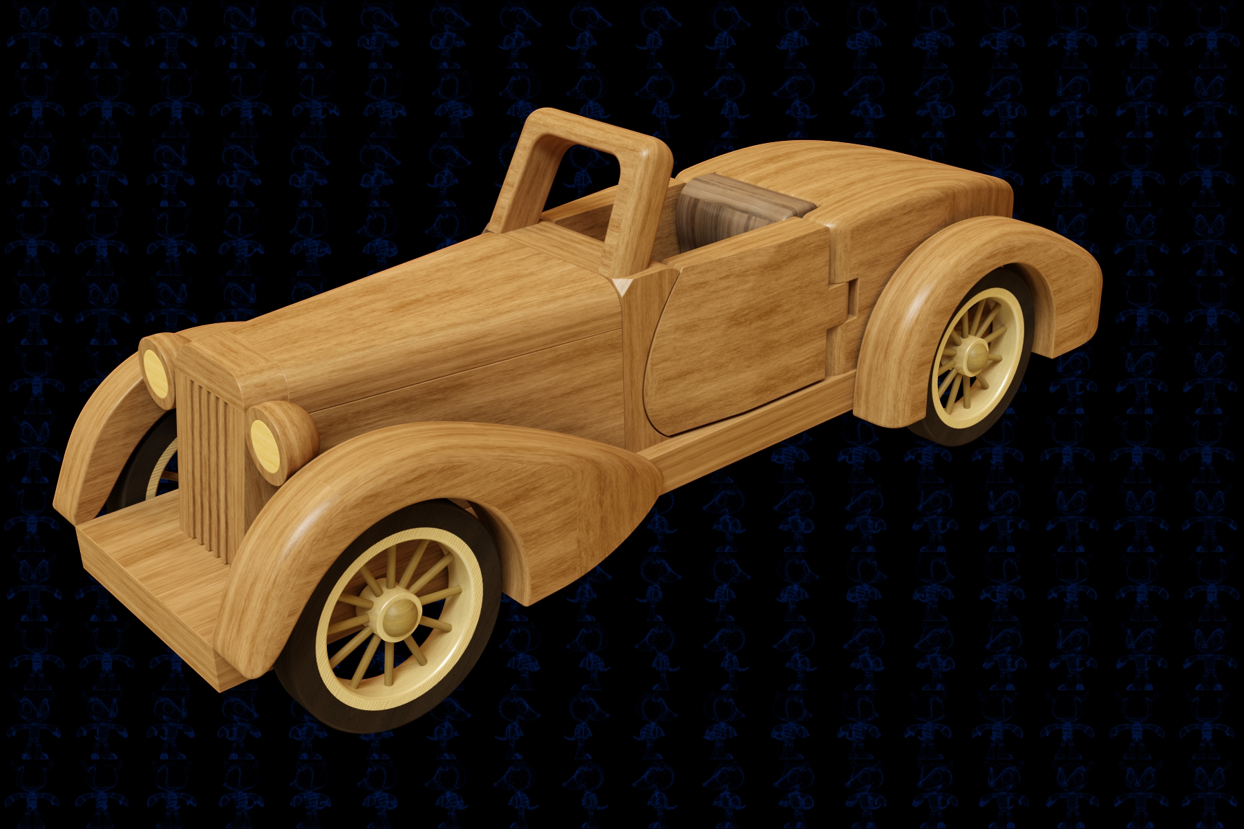 保时捷木制玩具模型