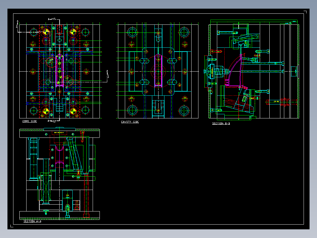 模具结构图—082-3热嘴斜行