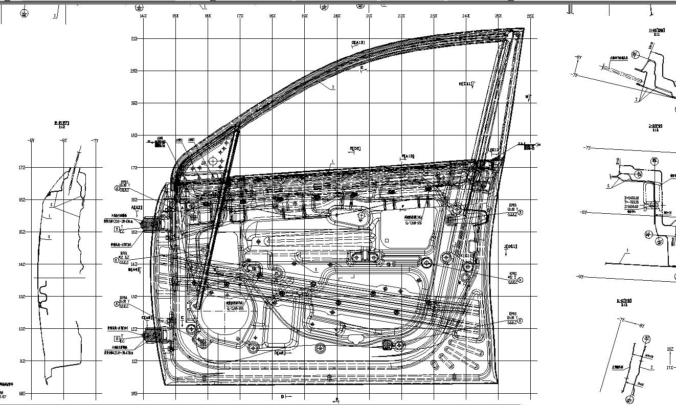 车门结构CAD图