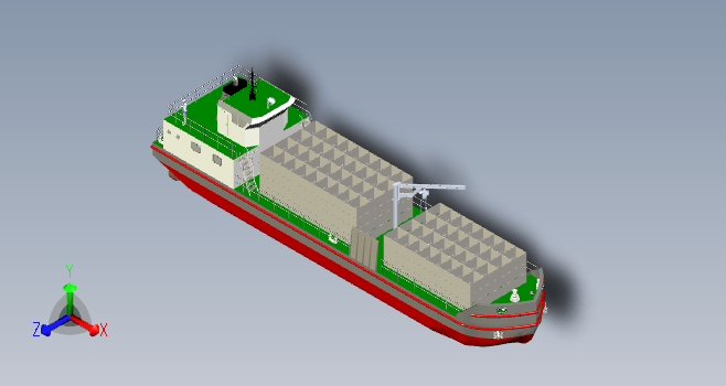 F0509-集装箱货运海运船舶模型