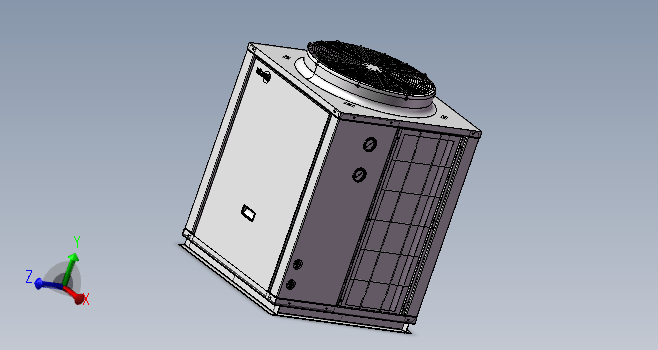 工业风冷机水冷机3D设计