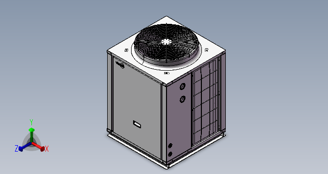 工业风冷机水冷机3D设计