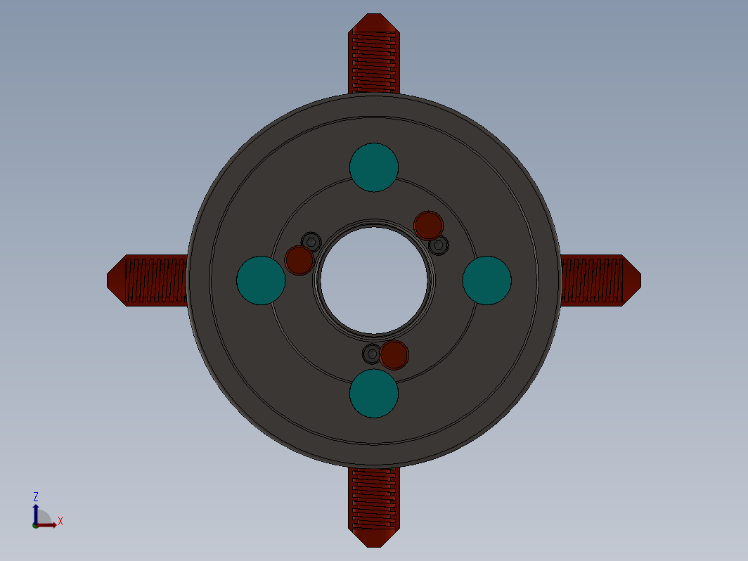 四爪卡盘机构 4-jaw-chuck