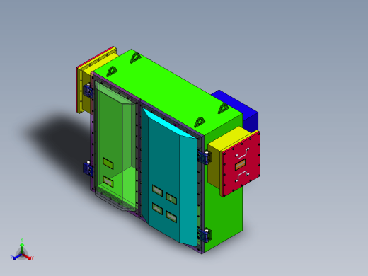 矿用变频器隔爆柜的结构结构设计及有限元分析三维SW2016带参+说明书缩略图