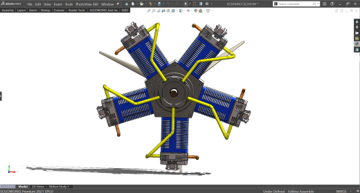 radial-engine-5-cylinder 5缸星型发动机