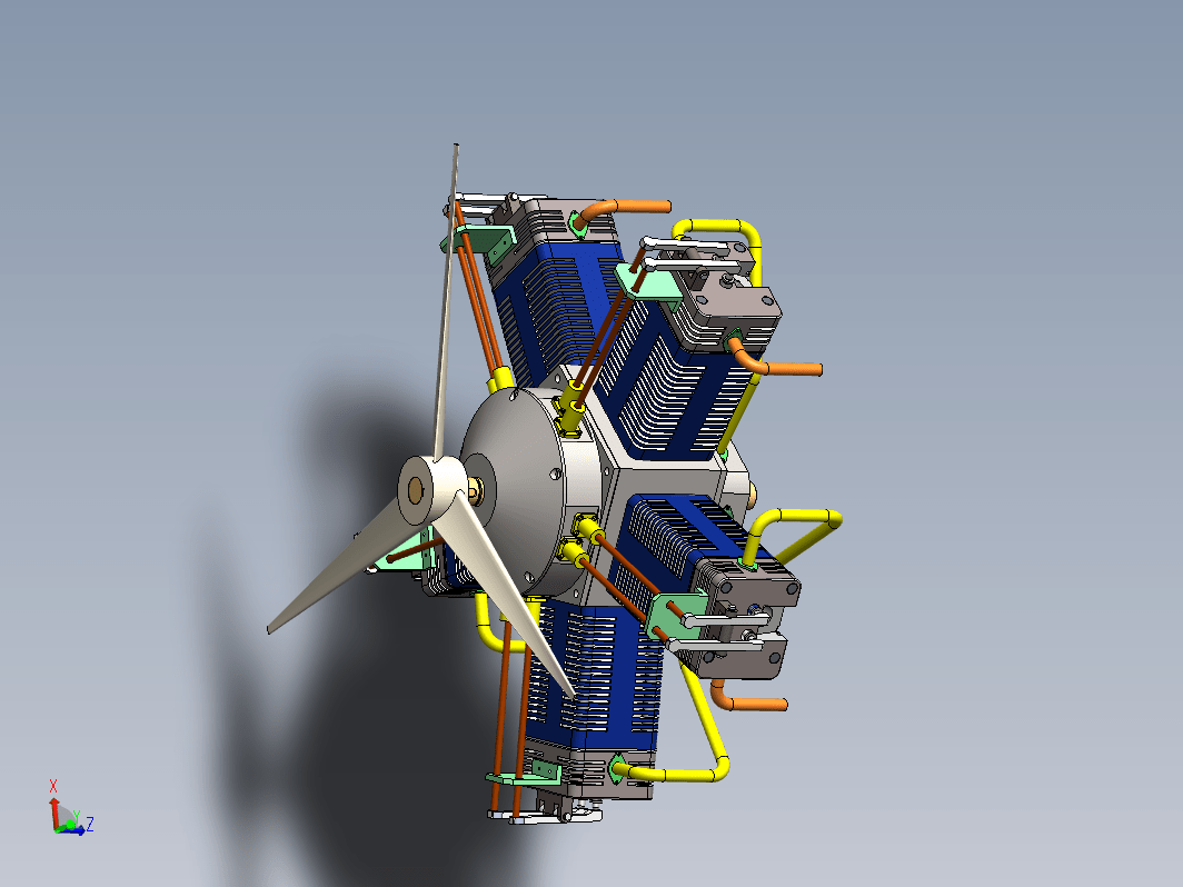 radial-engine-5-cylinder 5缸星型发动机