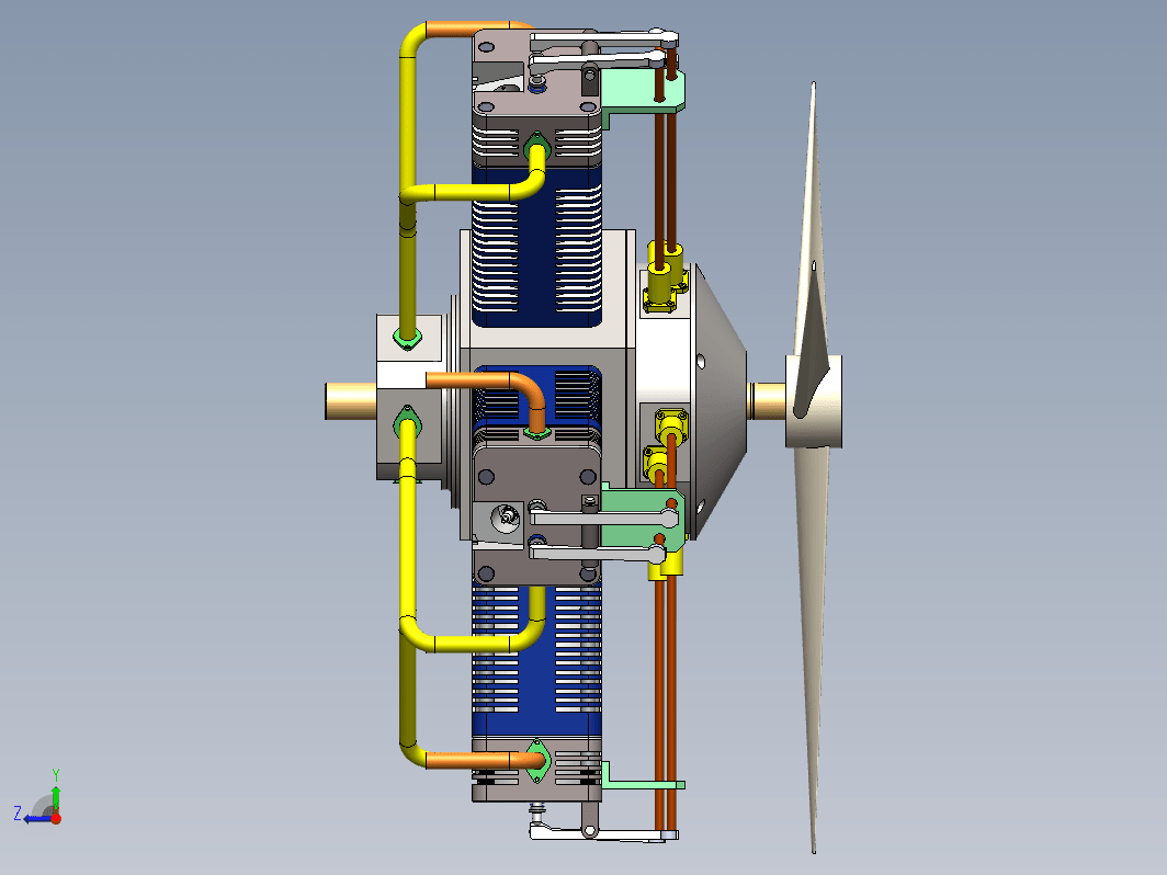 radial-engine-5-cylinder 5缸星型发动机