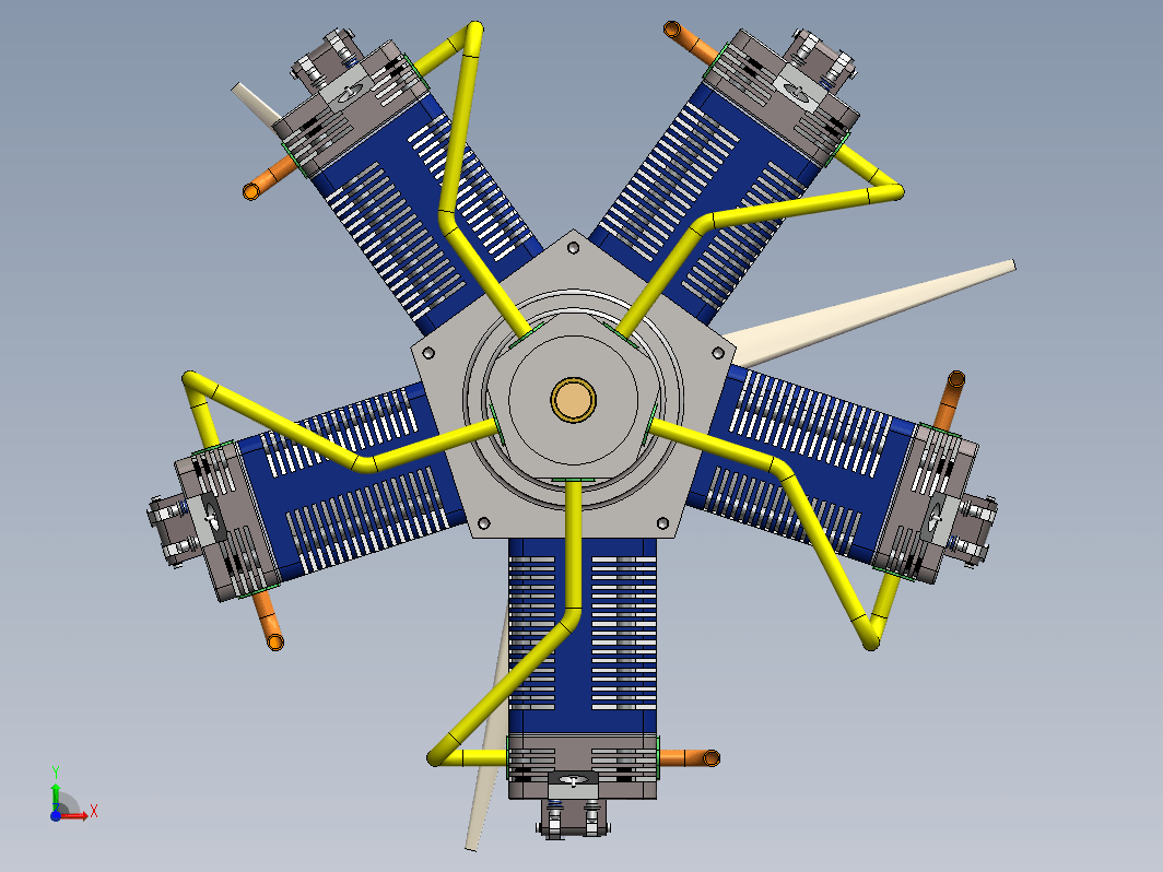 radial-engine-5-cylinder 5缸星型发动机