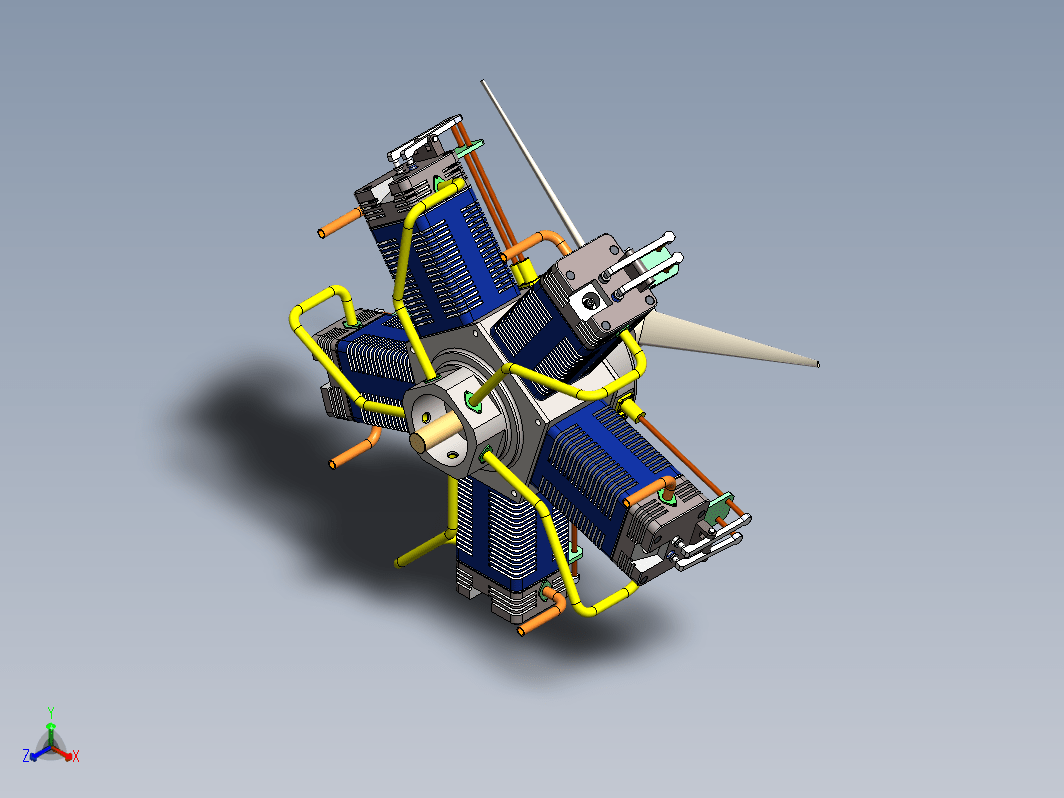 radial-engine-5-cylinder 5缸星型发动机