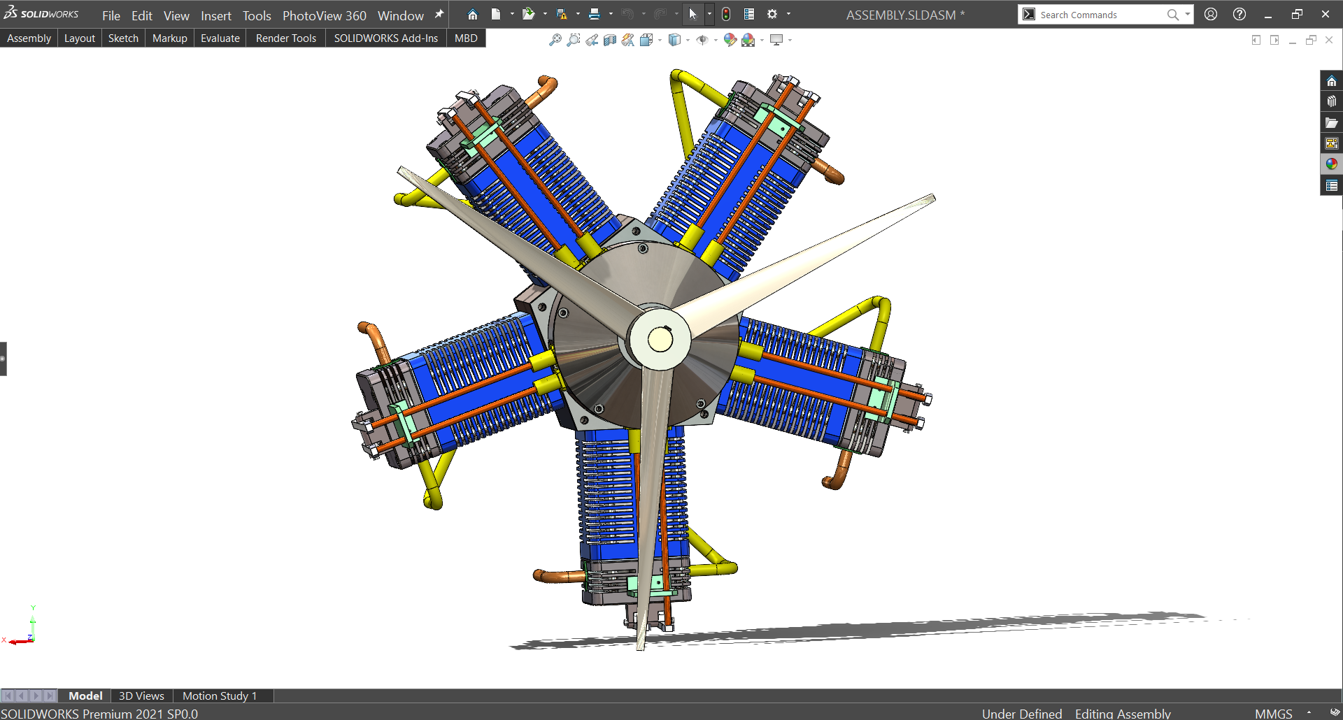 radial-engine-5-cylinder 5缸星型发动机