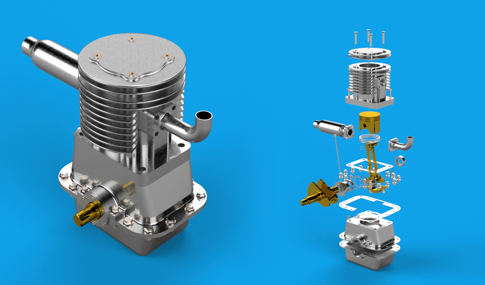 Two stroke engine二冲程发动机爆炸结构图