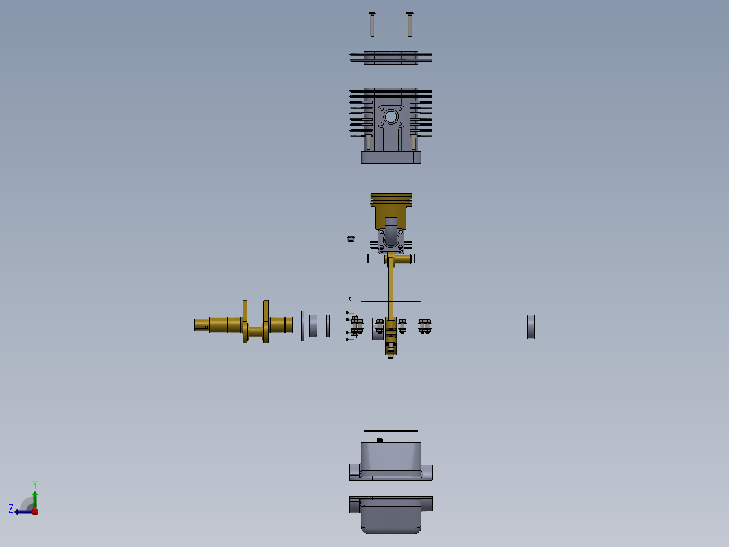 Two stroke engine二冲程发动机爆炸结构图