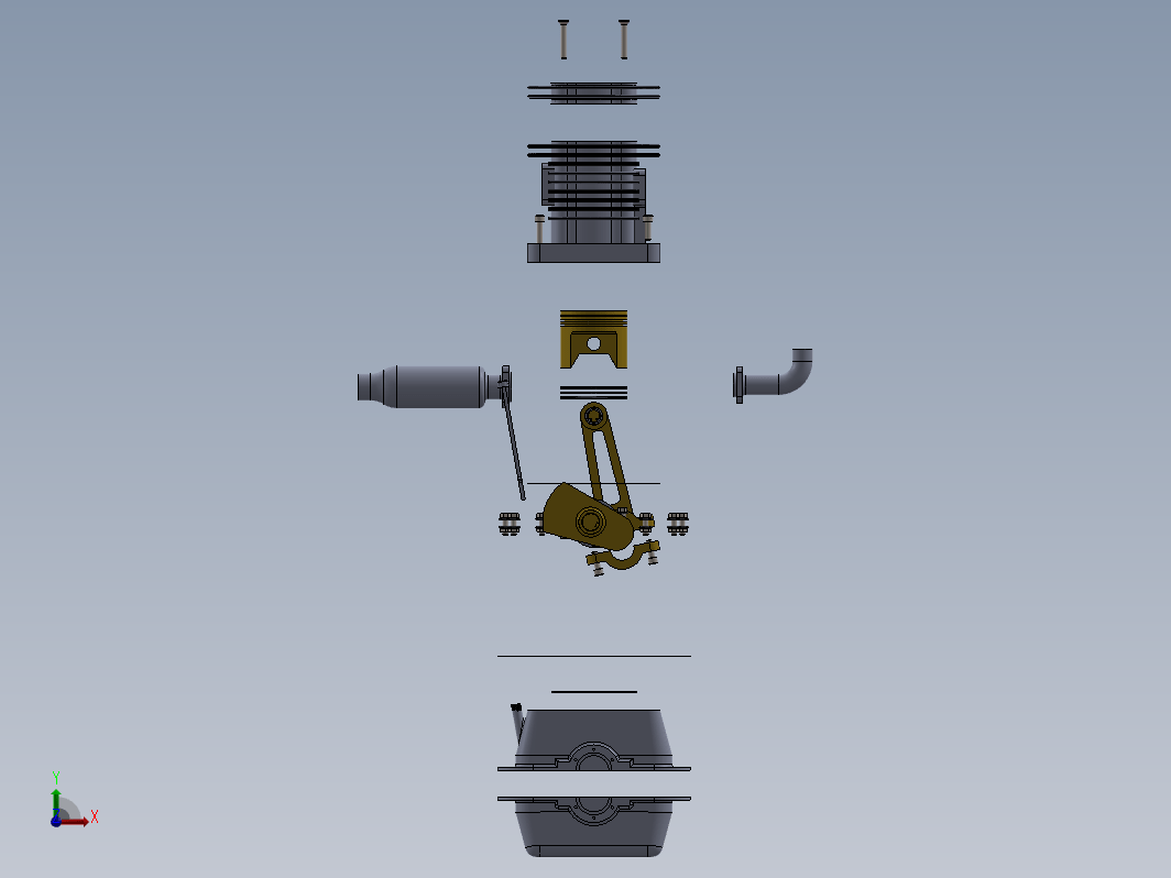 Two stroke engine二冲程发动机爆炸结构图