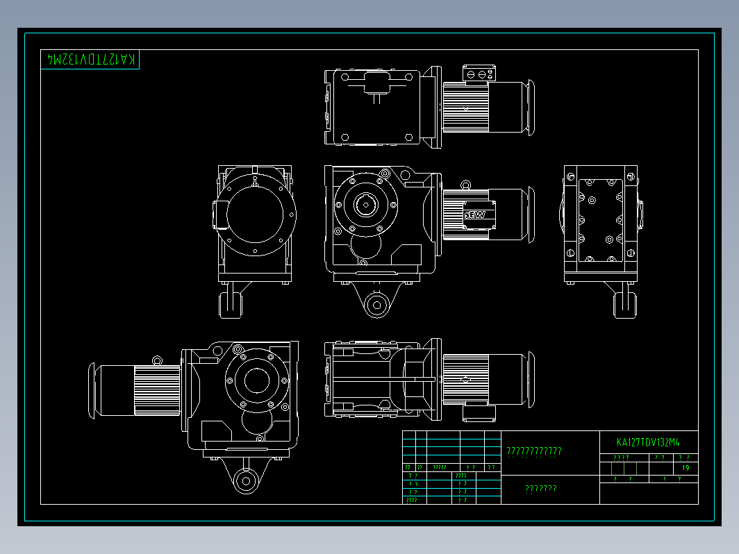 SEW K型硬齿面圆柱圆锥齿轮减速机外形图