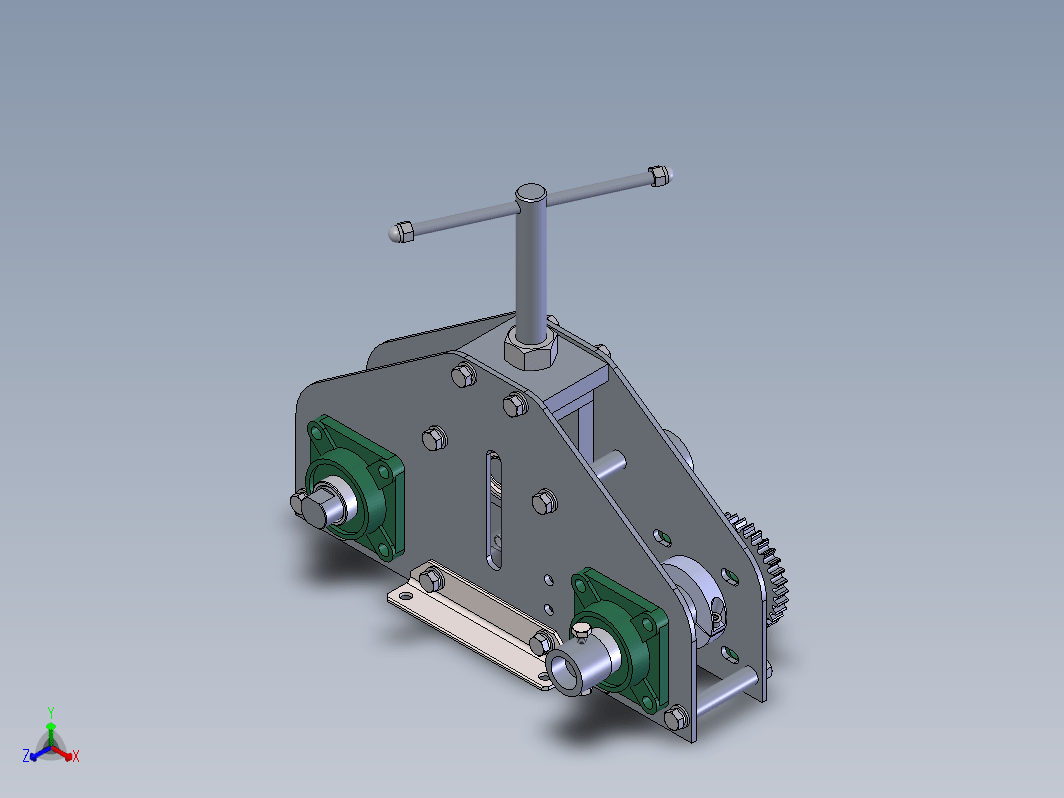 大半径弯管机构3D图纸 Solidworks设计 附工程图