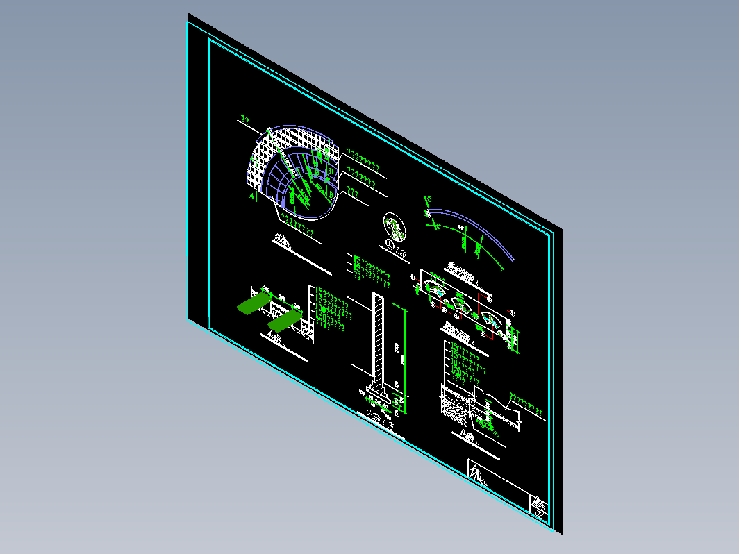 景墙及地面铺装大样图